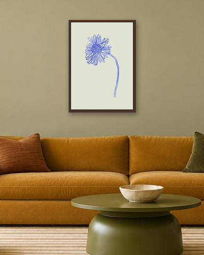 SENT Studio - Blooming Flowers Poster No. 56 - dark oak frame in a room