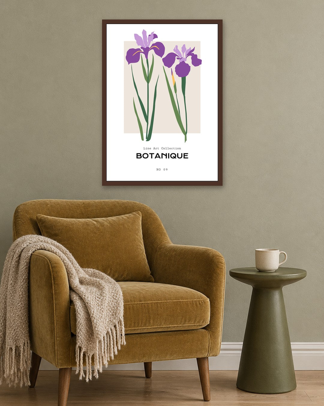 SENT Studio - Botanical Poster No. 39 - dark oak frame in a room