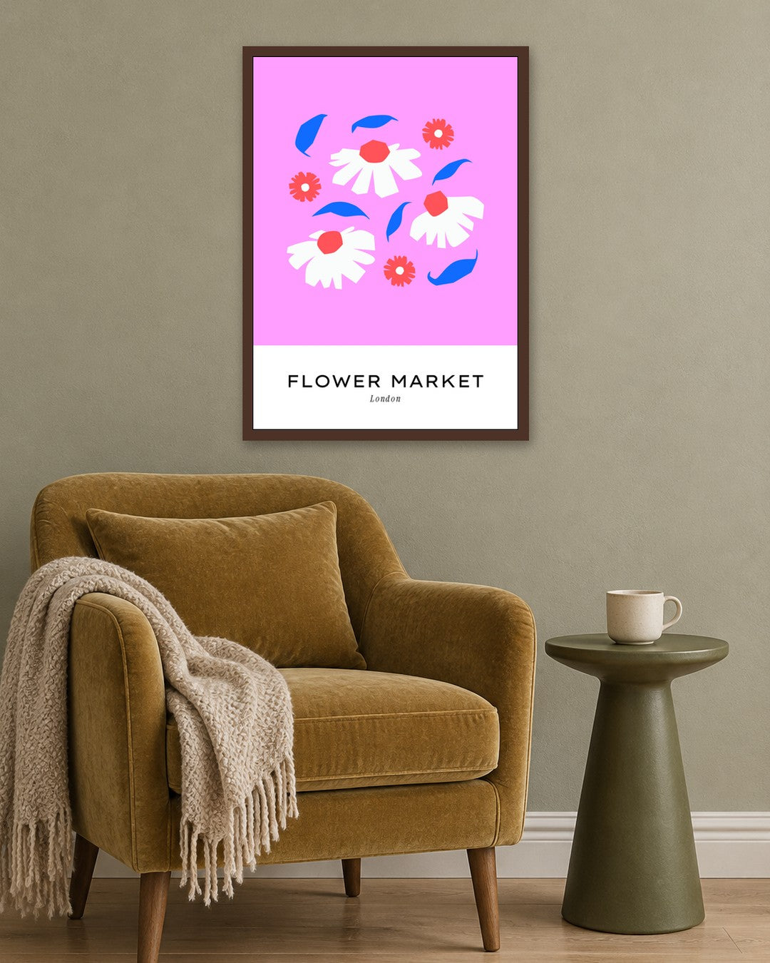 SENT Studio - Abstract Poster No. 60 - dark oak frame in a room
