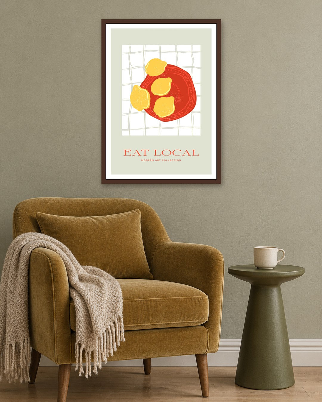 SENT Studio - Cravings Poster No. 20 - dark oak frame in a room