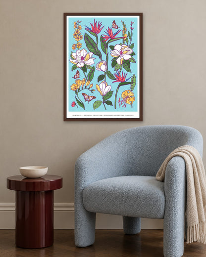 SENT Studio - Flower Poster No. 1 - dark oak frame in a room
