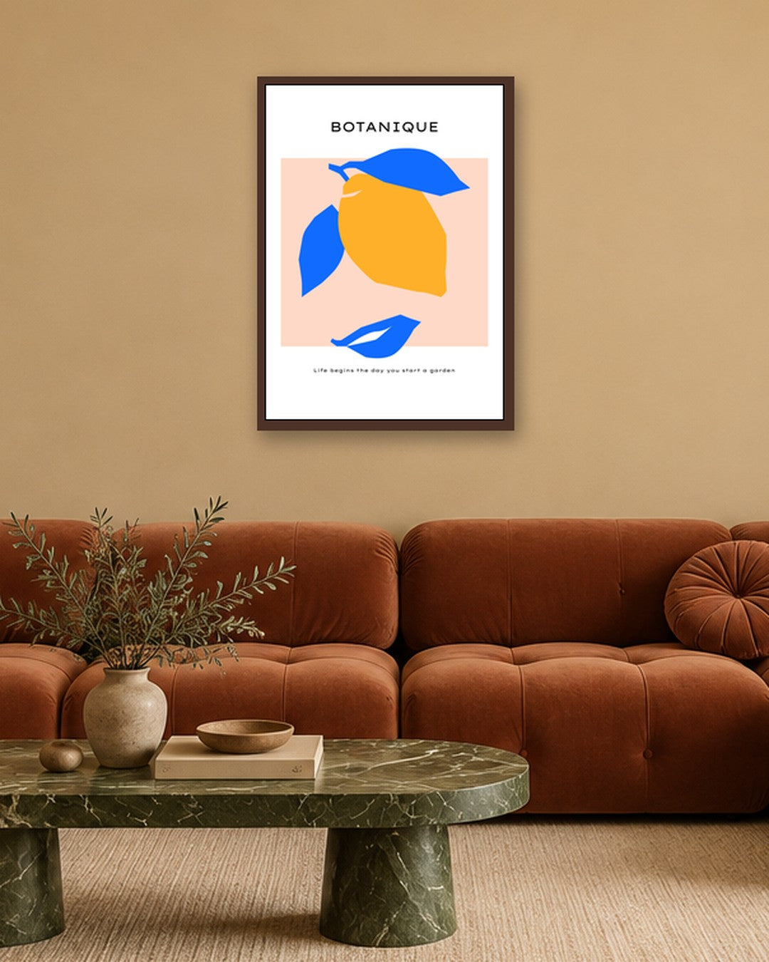 SENT Studio - Abstract Poster No. 27 - dark oak frame in a room