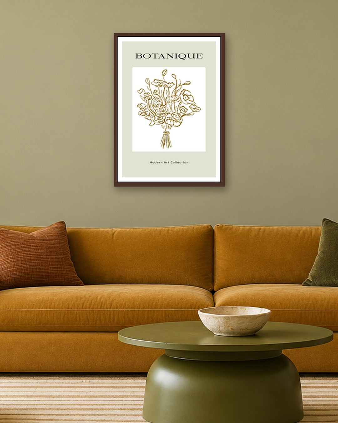 SENT Studio - Blooming Flowers Poster No. 18 - dark oak frame in a room