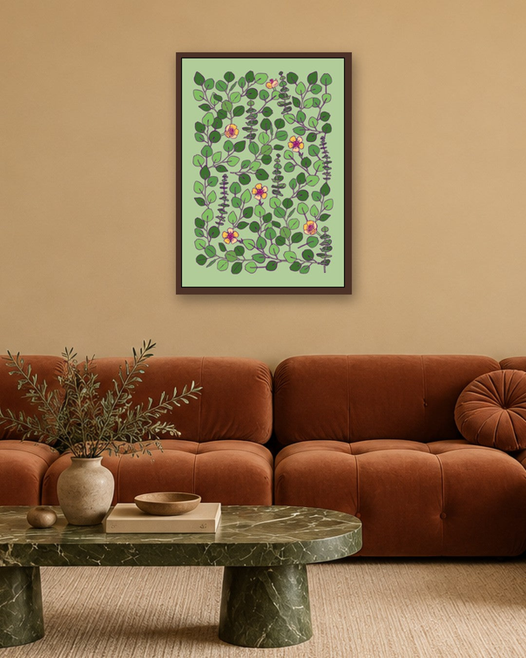 SENT Studio - Flower Poster No. 9 - dark oak frame in a room