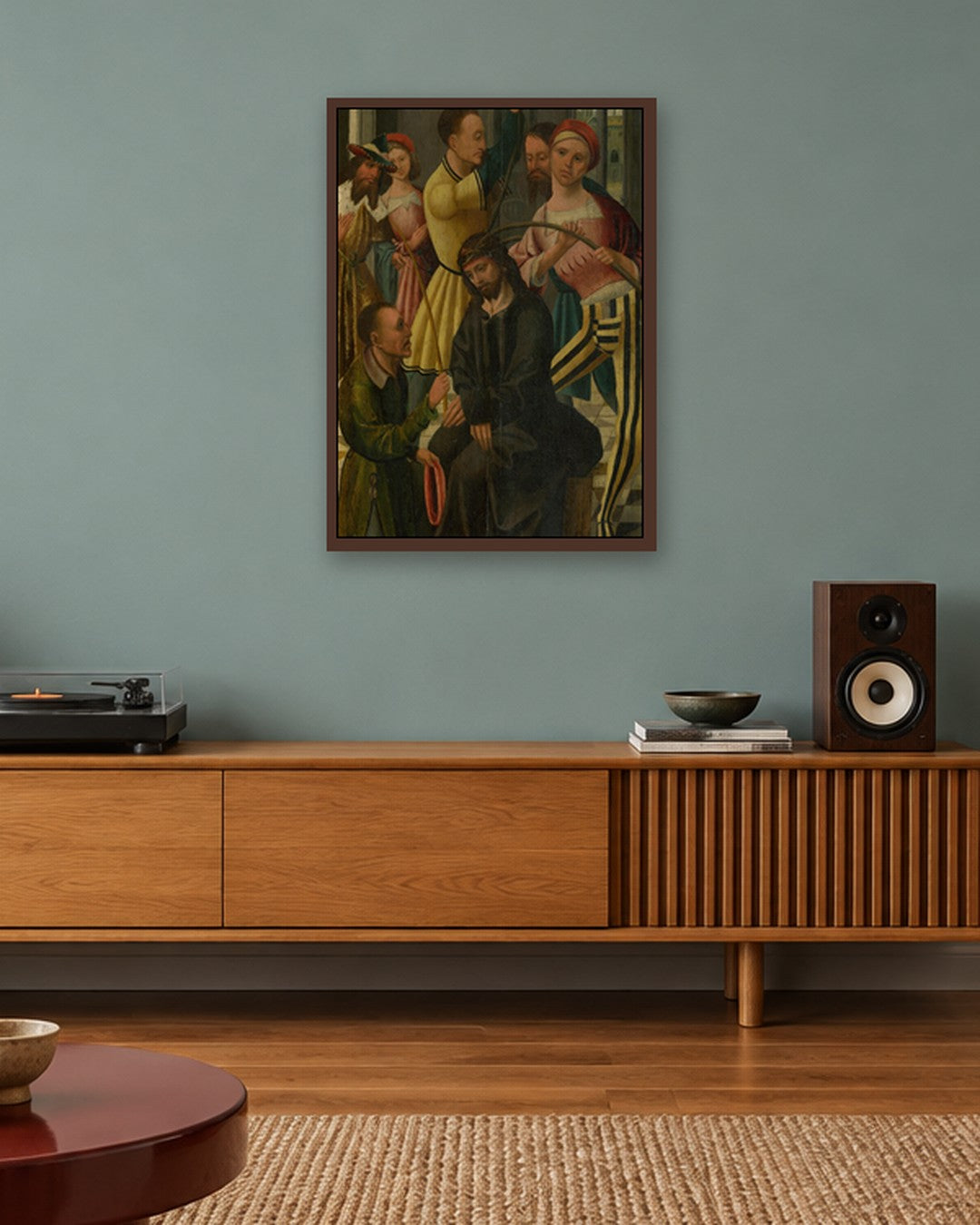 Renaissance Masters - The Presentation Panel - dark oak frame in a room