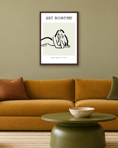 SENT Studio - Bohemian Poster No. 84 - dark oak frame in a room