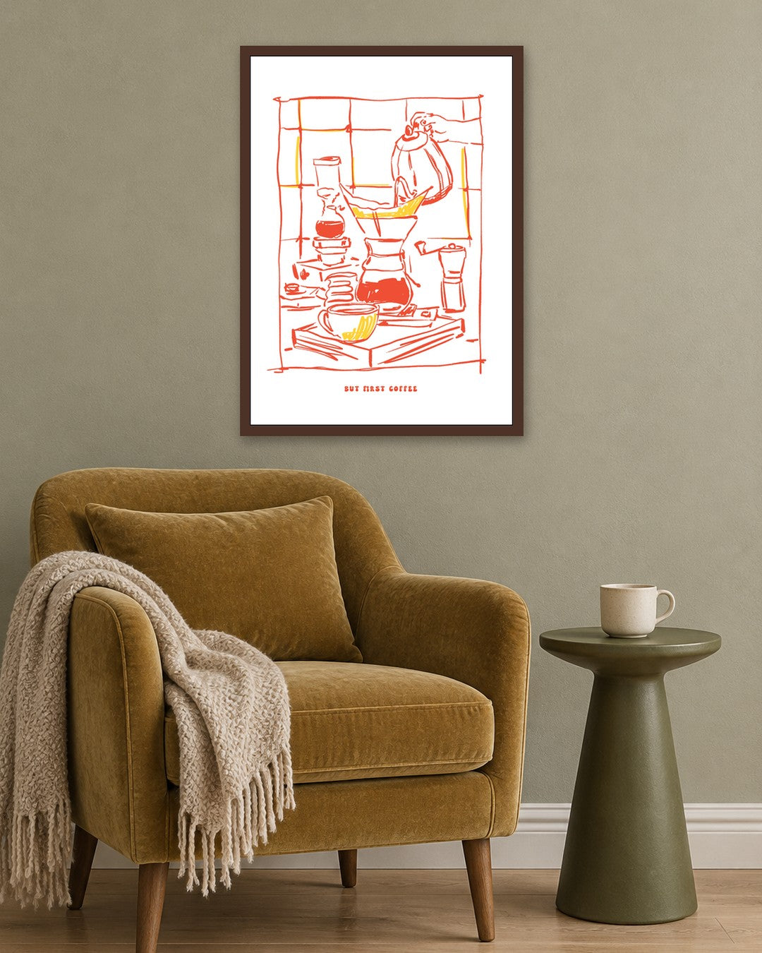 SENT Studio - Cravings Poster No. 42 - dark oak frame in a room