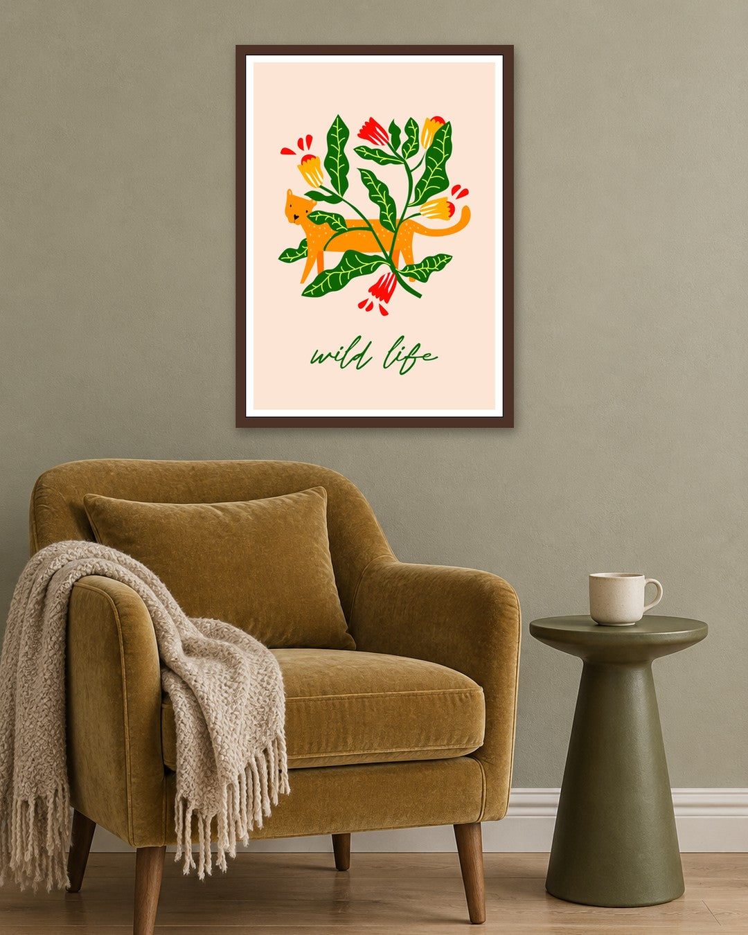 SENT Studio - Artistic Poster No. 14 - dark oak frame in a room
