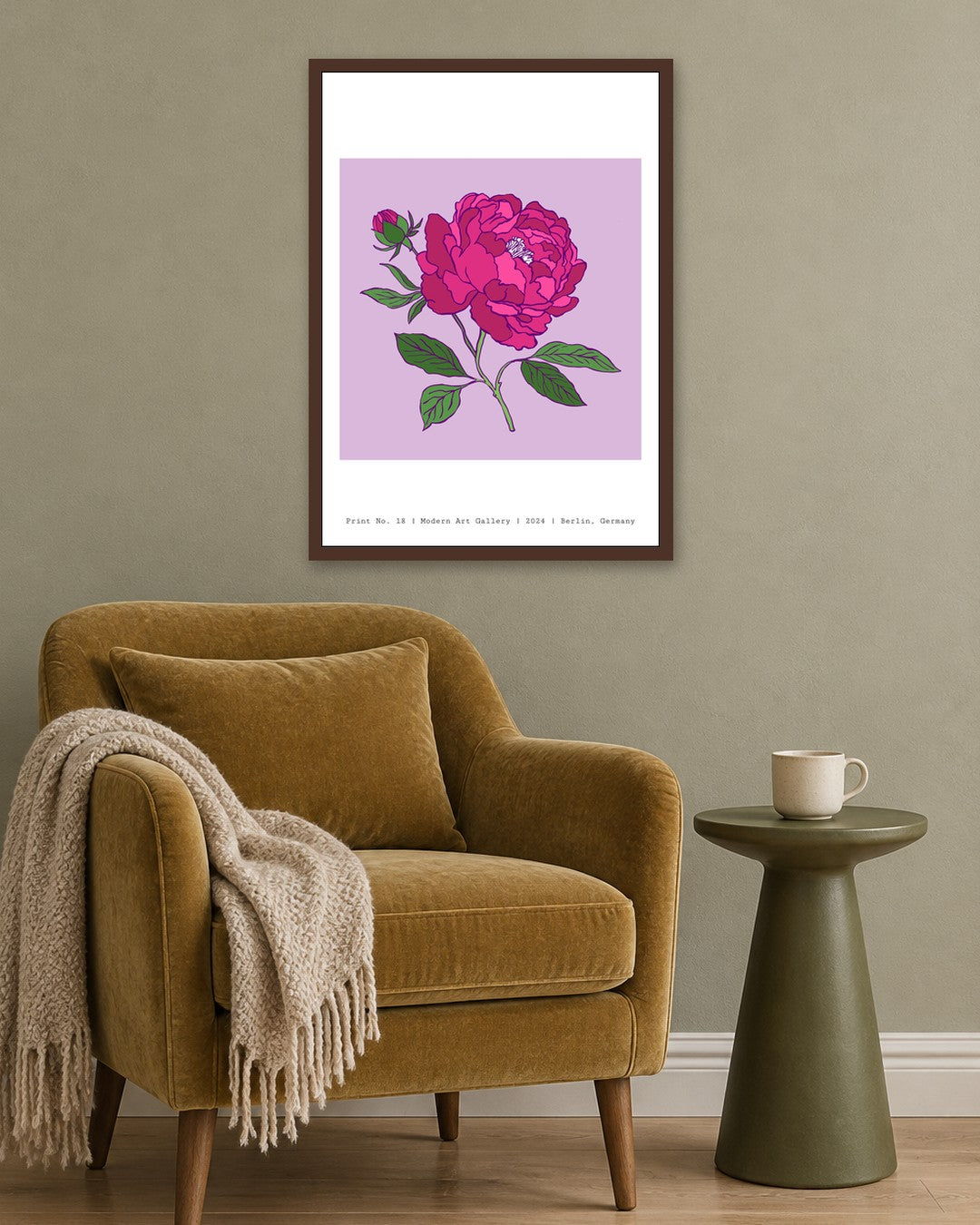 SENT Studio - Flower Poster No. 18 - dark oak frame in a room
