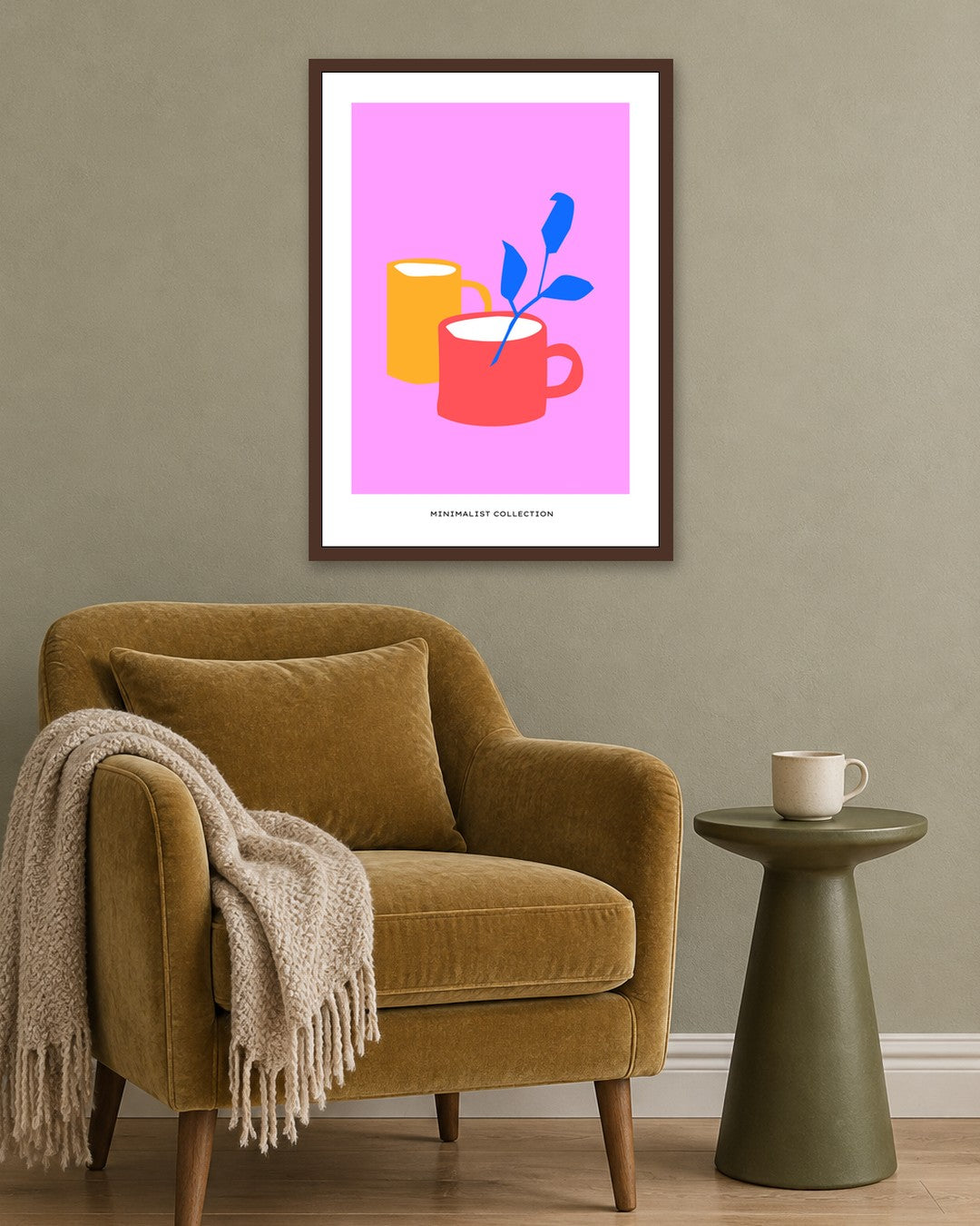 SENT Studio - Abstract Poster No. 41 - dark oak frame in a room