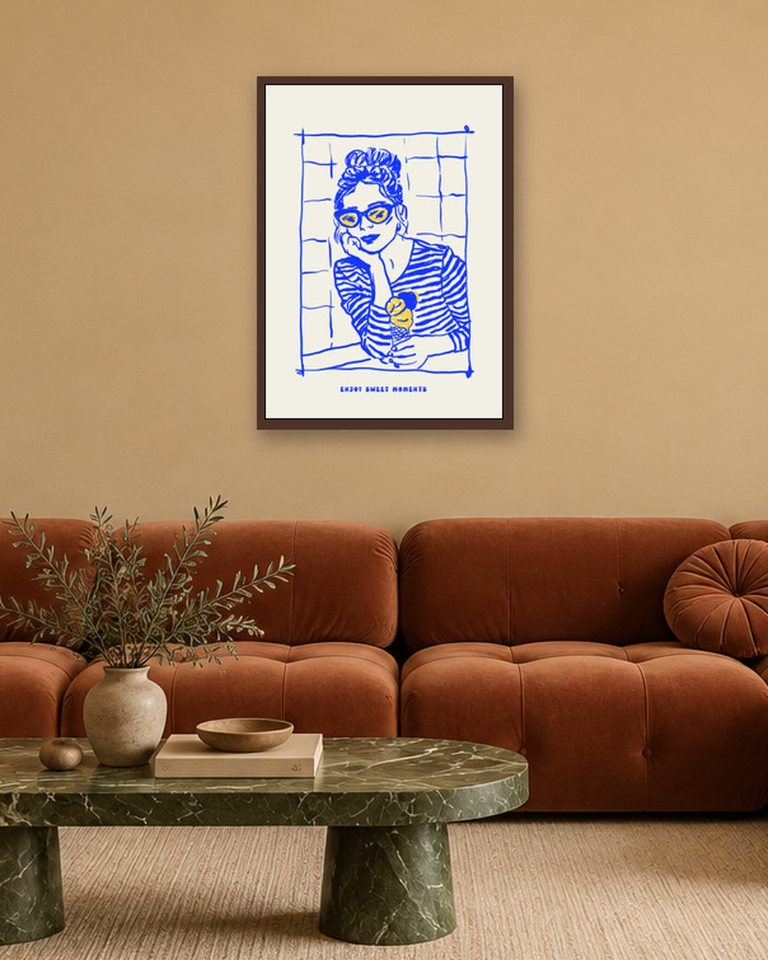 SENT Studio - Cravings Poster No. 59 - dark oak frame in a room