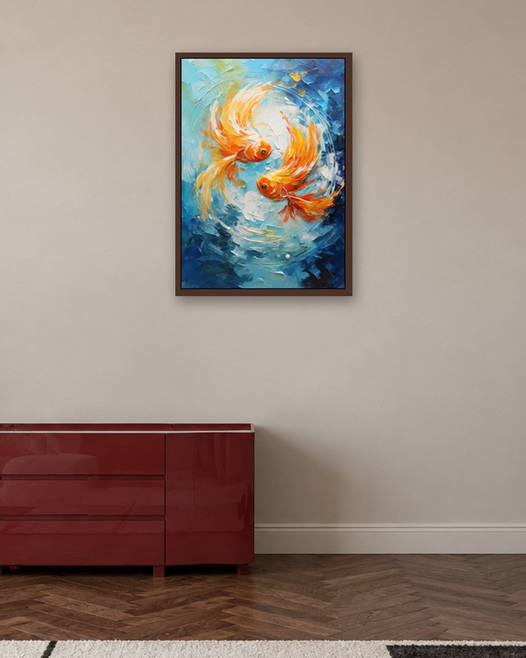 SENT Studio - Goldfish - dark oak frame in a room