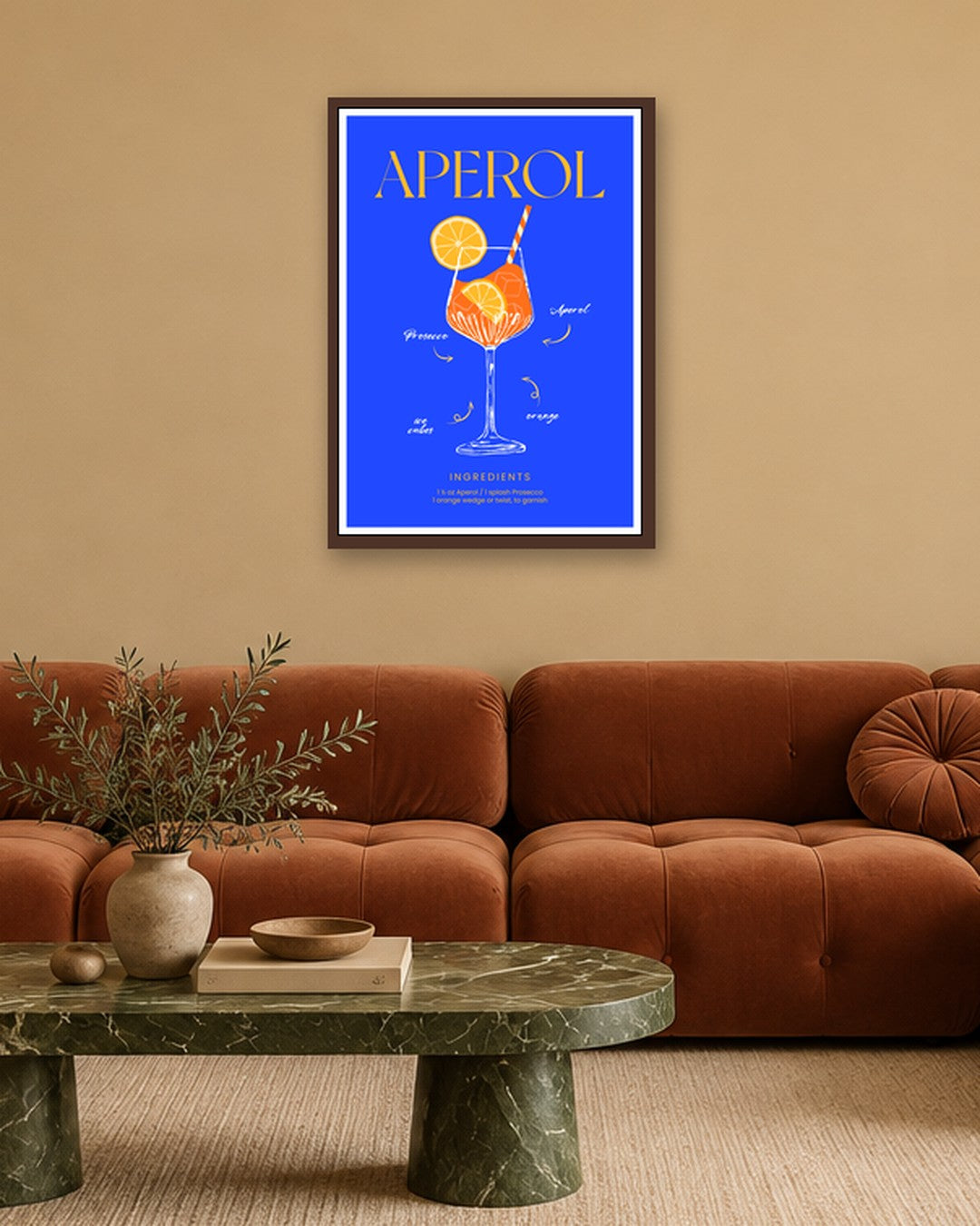 SENT Studio - Cocktail Poster No. 44 - dark oak frame in a room