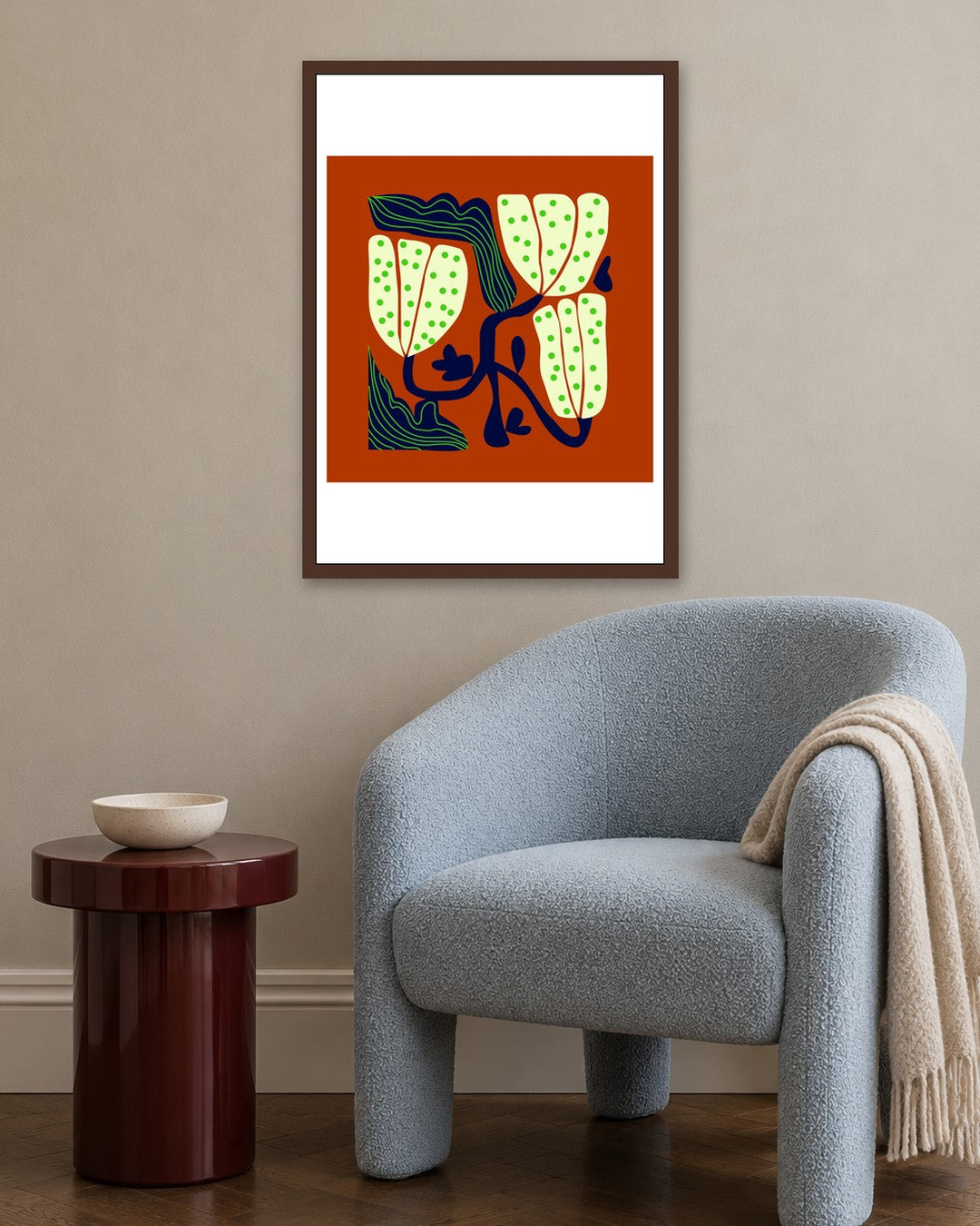 SENT Studio - Artistic Poster No. 33 - dark oak frame in a room