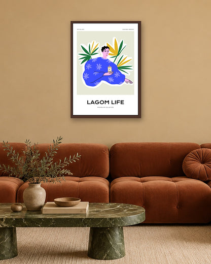 SENT Studio - Aesthetic Poster No. 47 - dark oak frame in a room