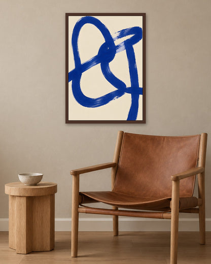 Ayla Heidenberg - Cobalt Gestures - dark oak frame in a room