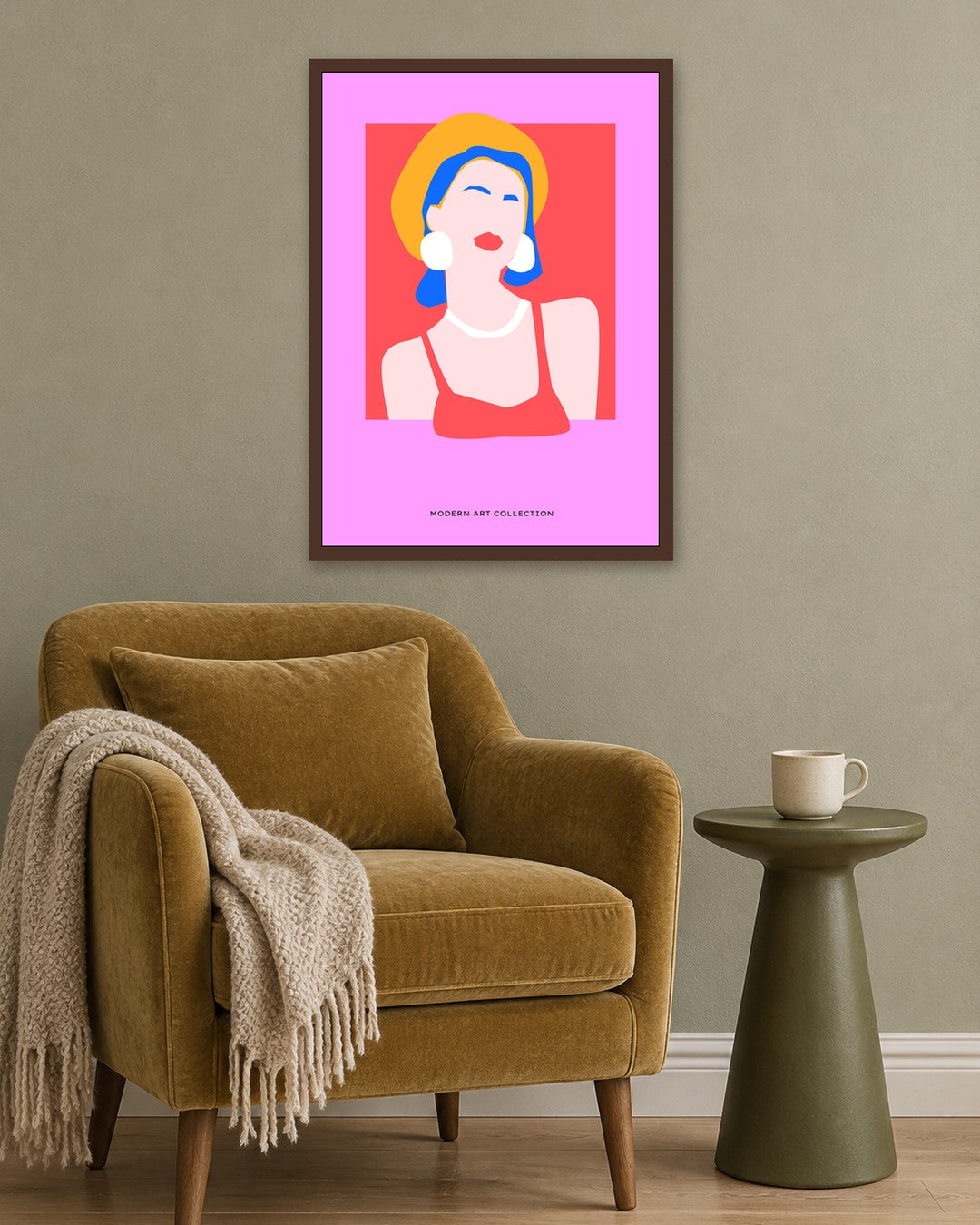 SENT Studio - Abstract Poster No. 37 - dark oak frame in a room