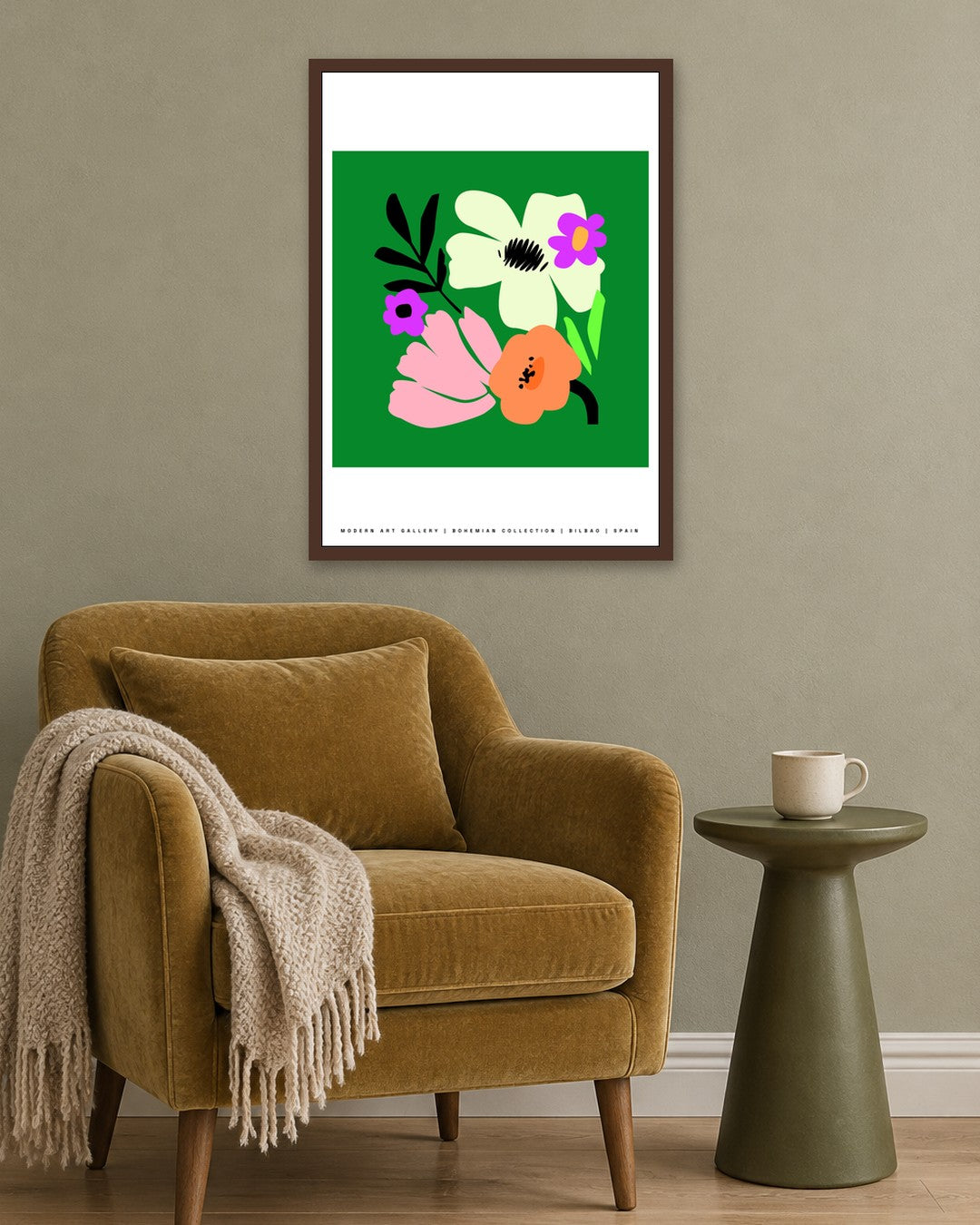 SENT Studio - Artistic Poster No. 2 - dark oak frame in a room