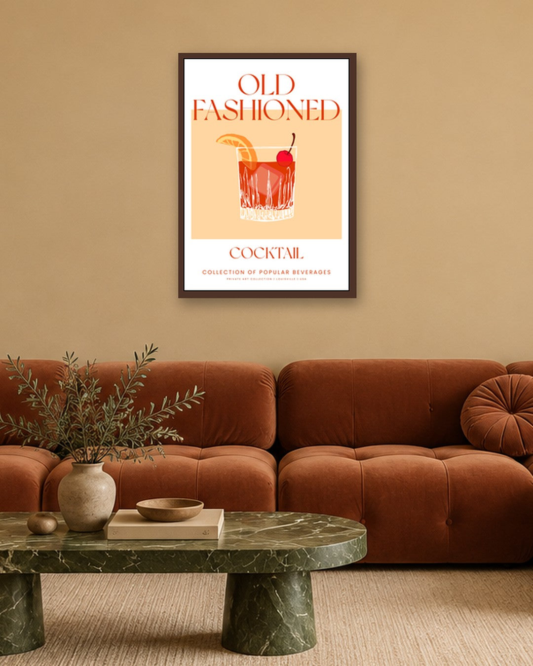 SENT Studio - Cocktail Poster No. 17 - dark oak frame in a room