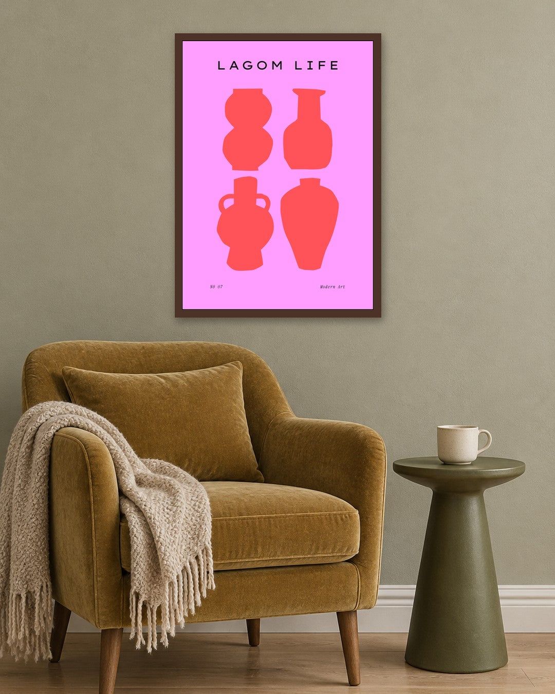 SENT Studio - Abstract Poster No. 14 - dark oak frame in a room