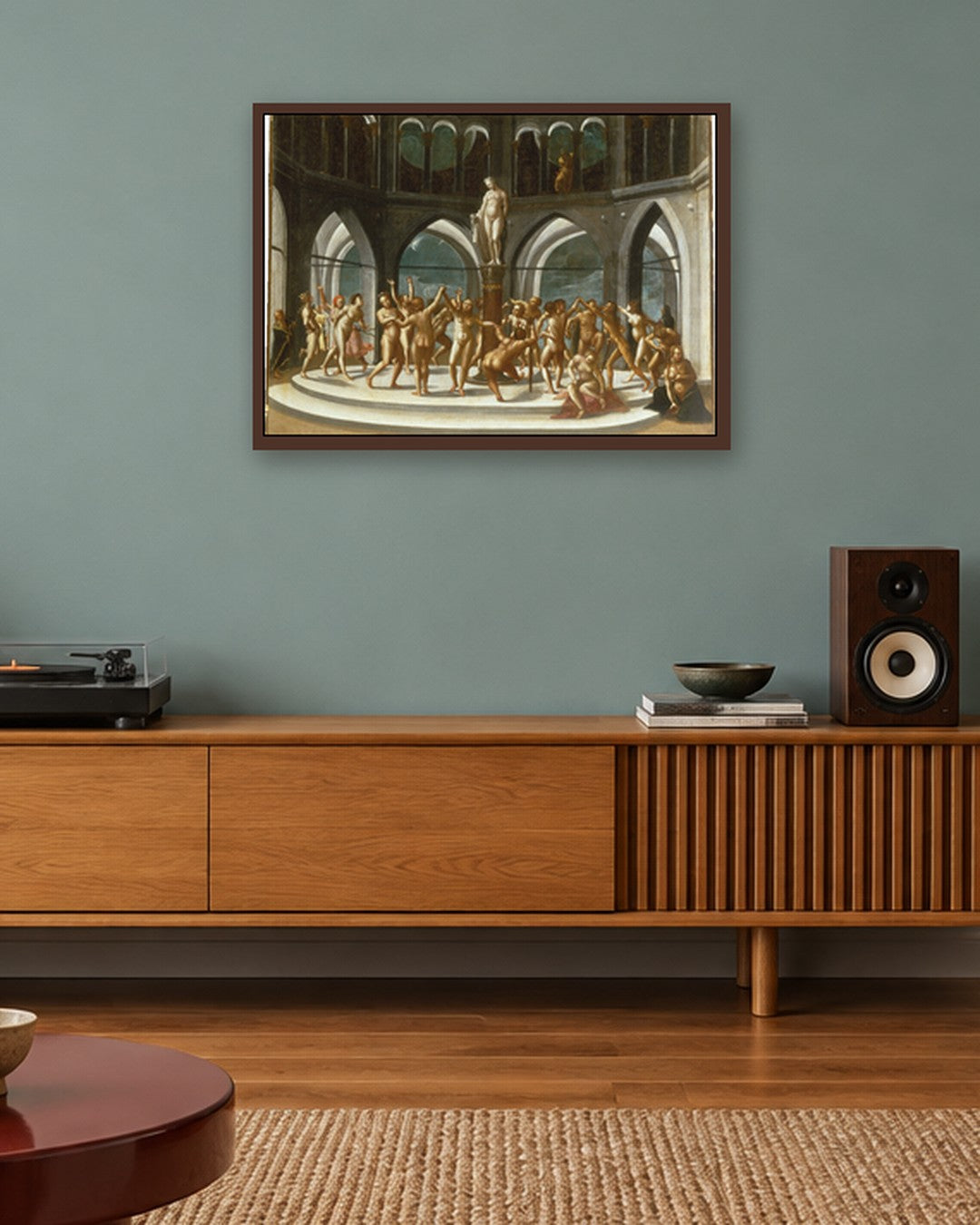 Renaissance Masters - The Round Dance in the Rotunda - dark oak frame in a room