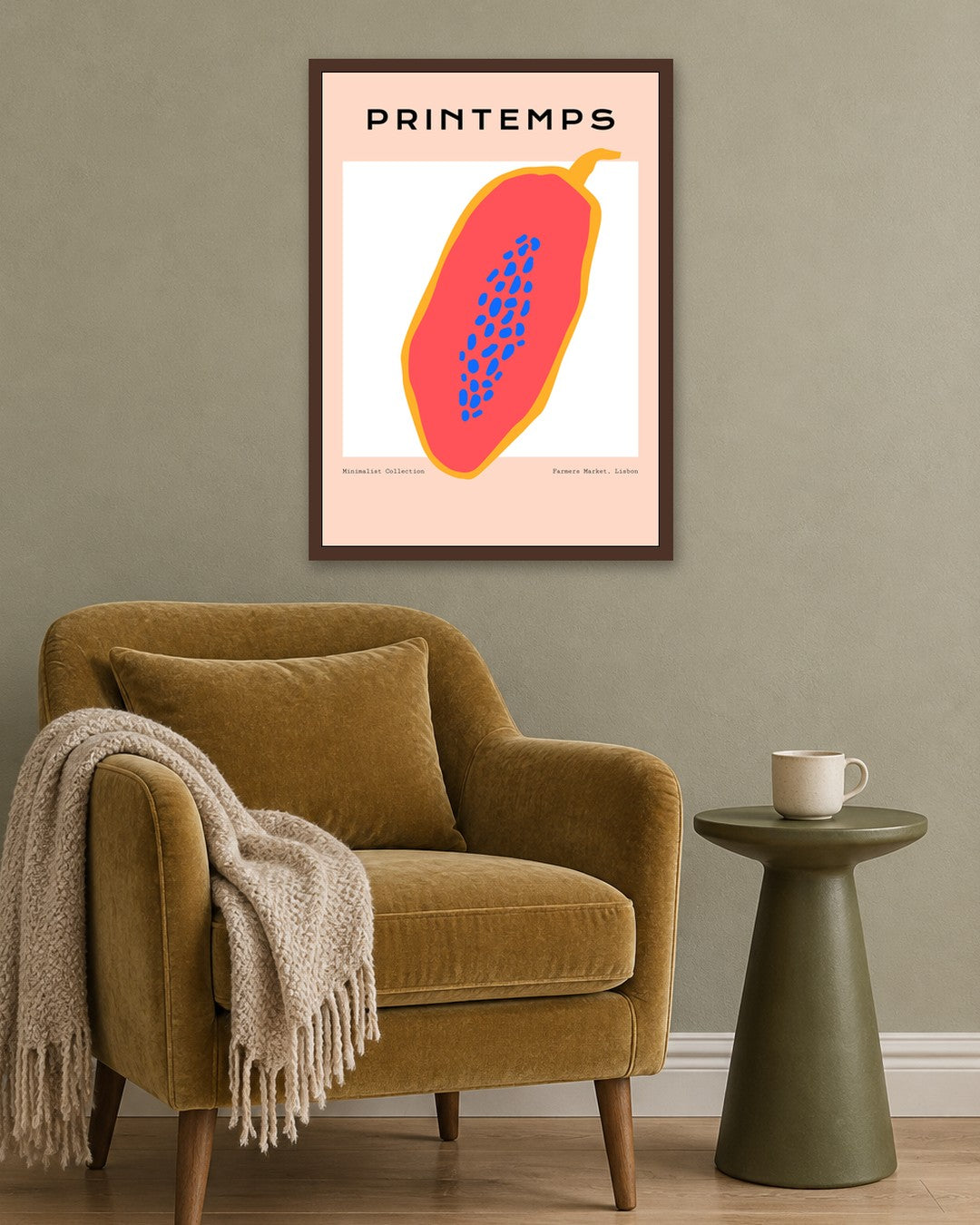 SENT Studio - Abstract Poster No. 12 - dark oak frame in a room