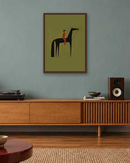 Gracie Cole - Desert Rider II - dark oak frame in a room