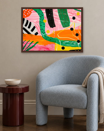 SENT Studio - Abstract Shapes No. 30 - dark oak frame in a room