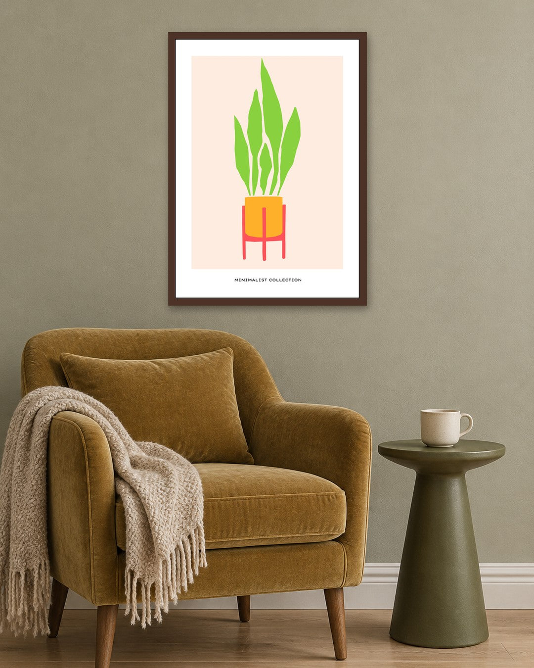 SENT Studio - Abstract Poster No. 22 - dark oak frame in a room
