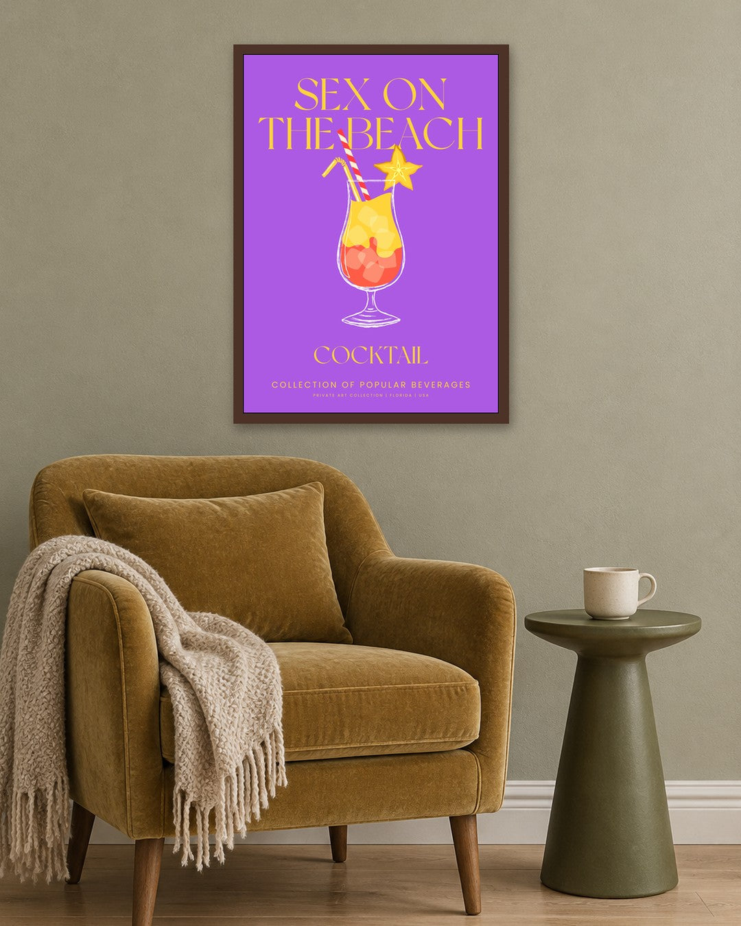 SENT Studio - Cocktail Poster No. 28 - dark oak frame in a room