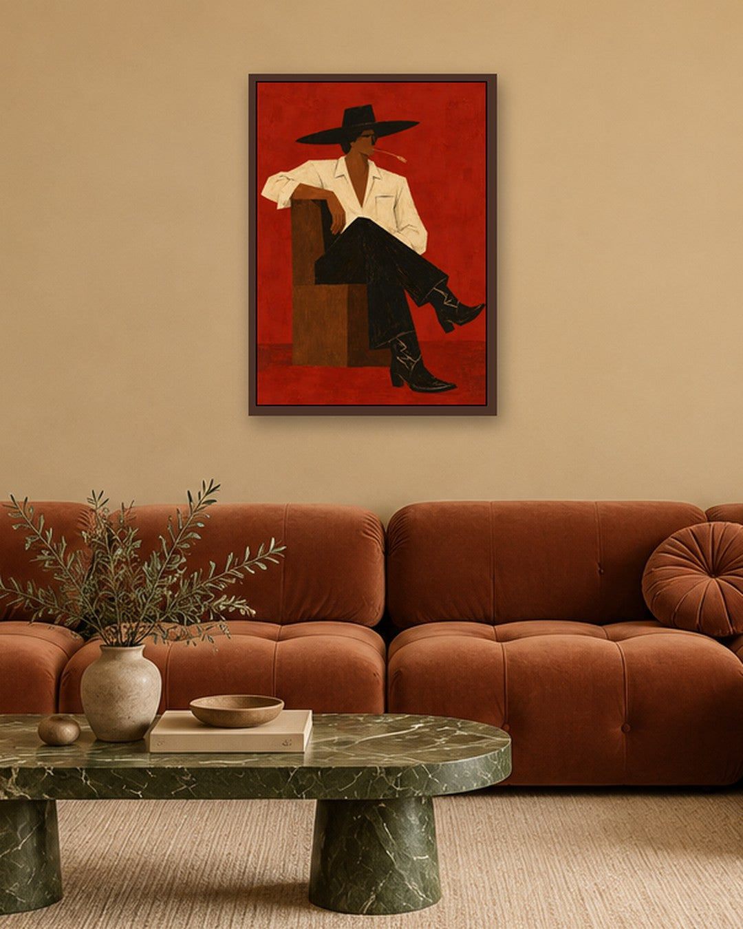 Paige Hilton - Afternoon Seat - dark oak frame in a room