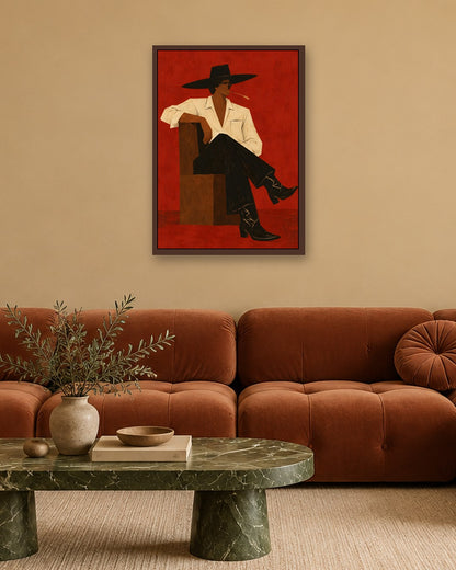 Paige Hilton - Afternoon Seat - dark oak frame in a room