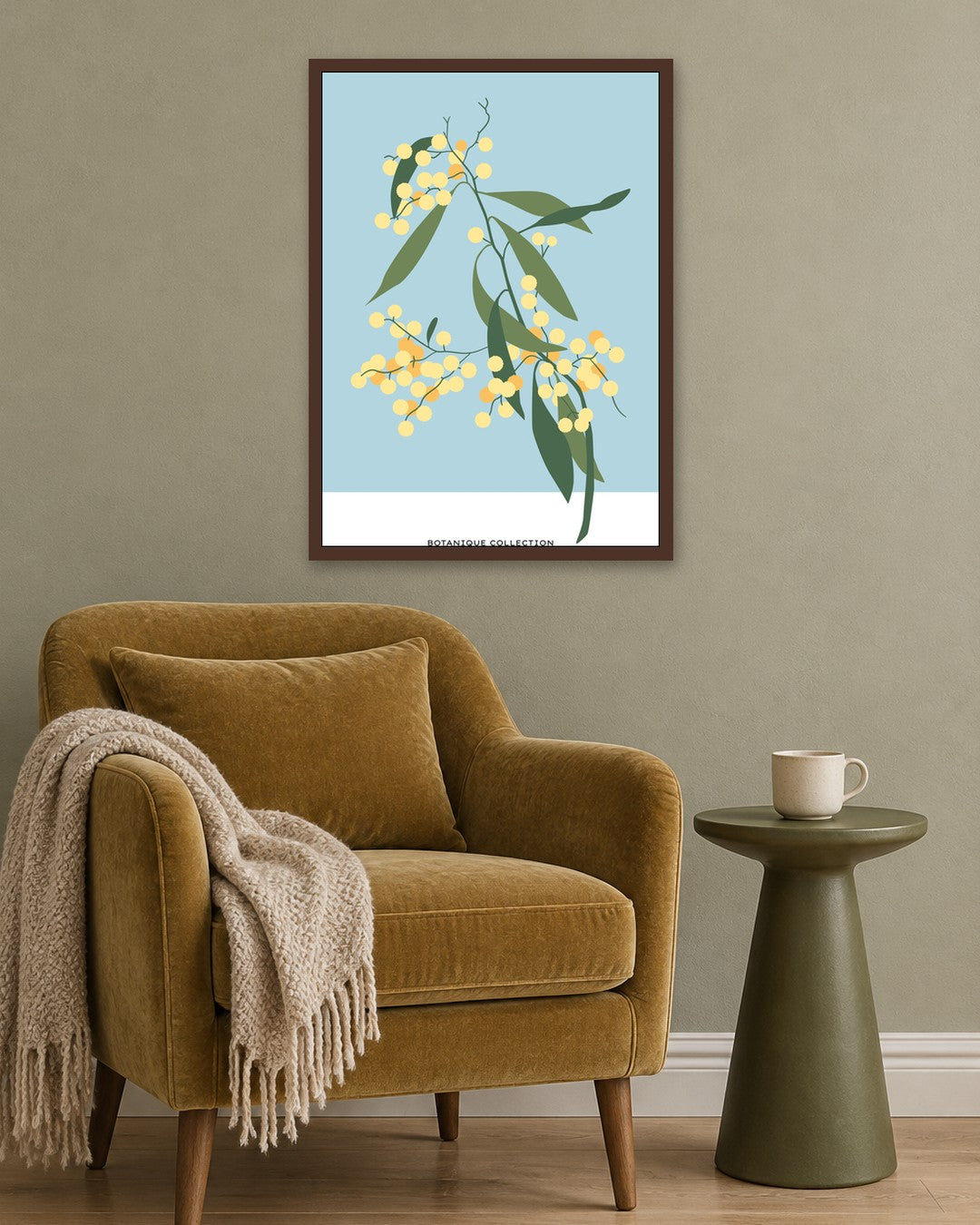SENT Studio - Botanical Poster No. 10 - dark oak frame in a room