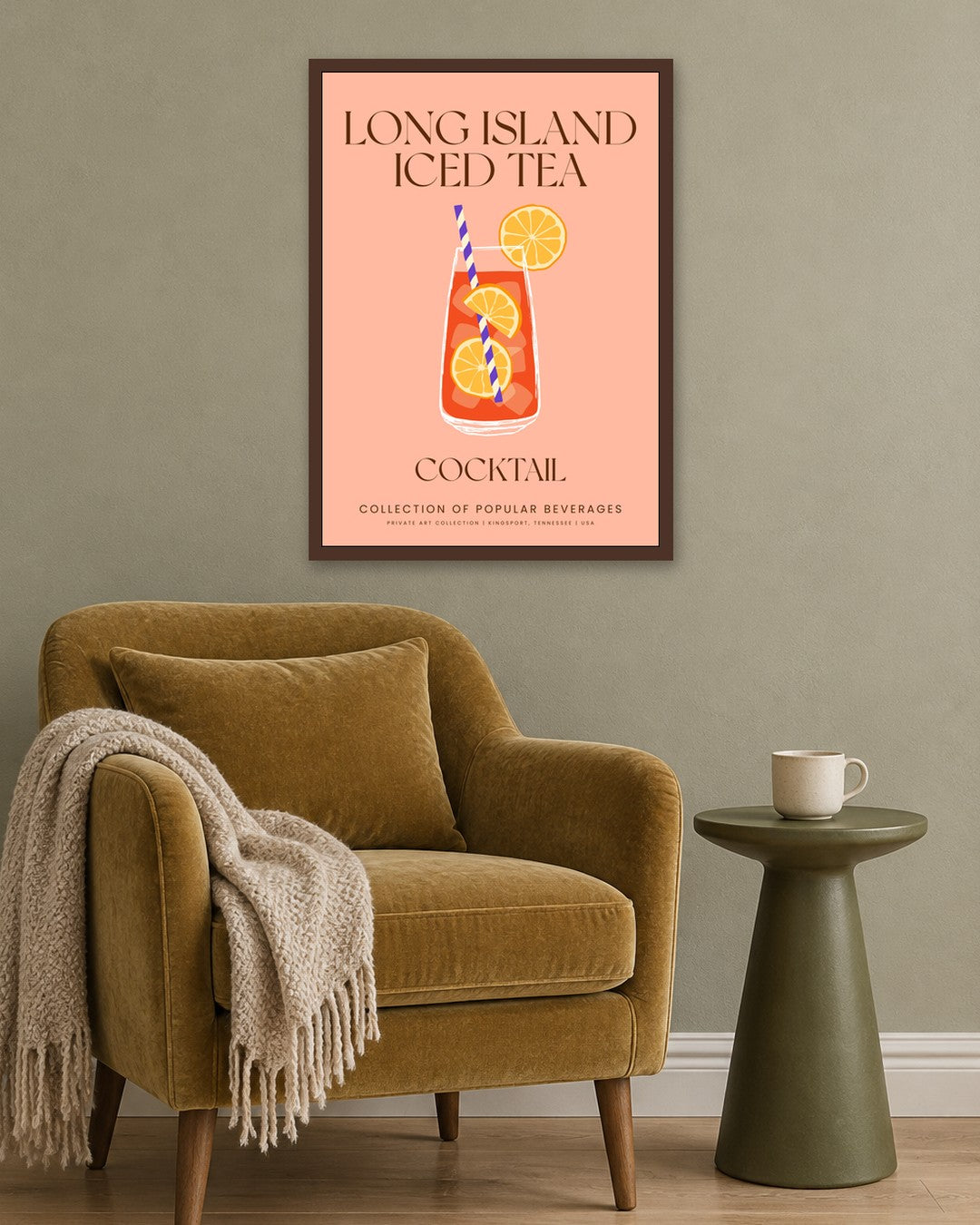 SENT Studio - Cocktail Poster No. 29 - dark oak frame in a room