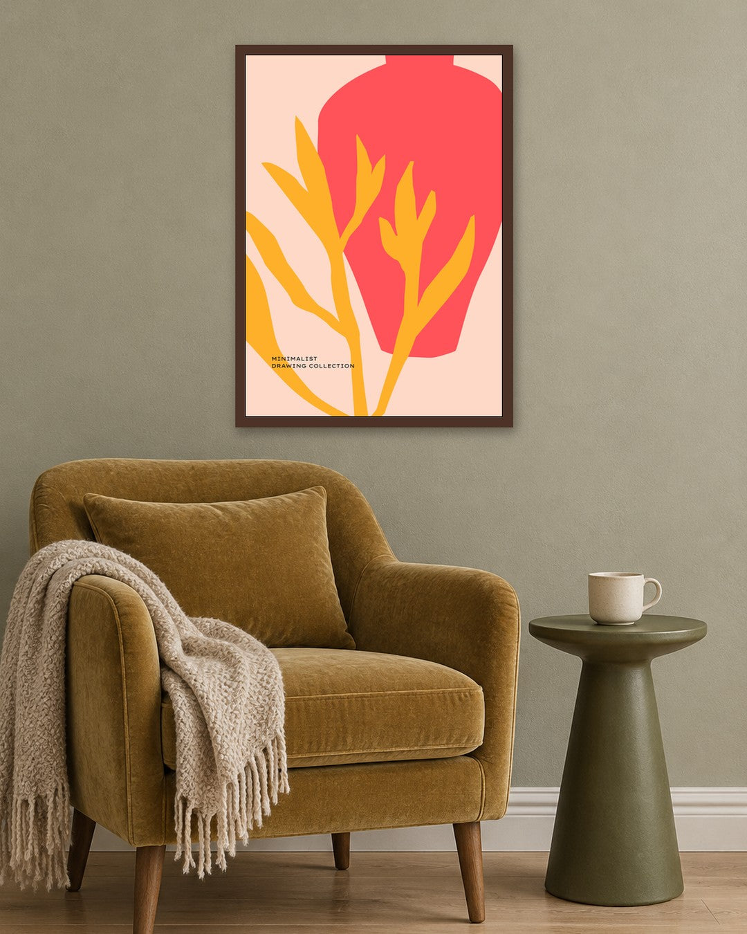 SENT Studio - Abstract Poster No. 56 - dark oak frame in a room