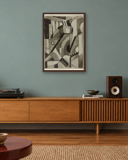 Carl Newman - Abstract - dark oak frame in a room