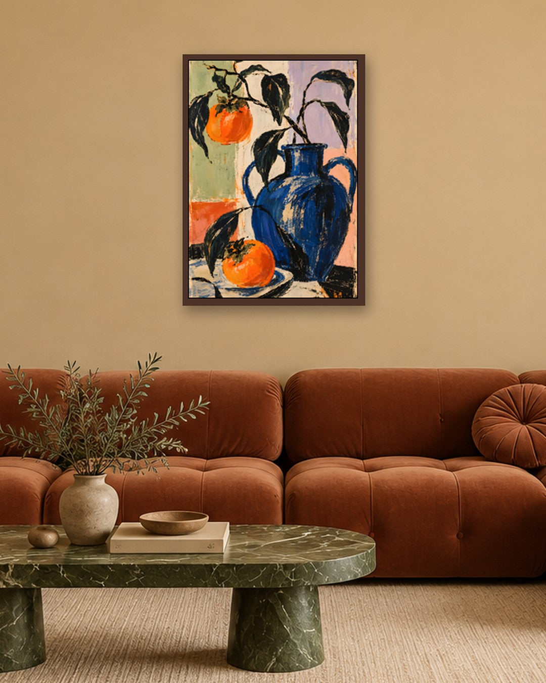 Faris Mcgee - A Painterly Still Life Abstract Expressionist Illu - dark oak frame in a room