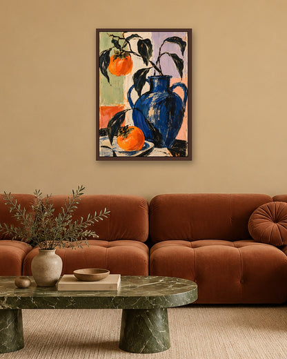 Faris Mcgee - A Painterly Still Life Abstract Expressionist Illu - dark oak frame in a room