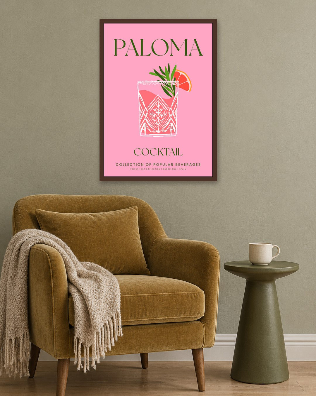 SENT Studio - Cocktail Poster No. 6 - dark oak frame in a room