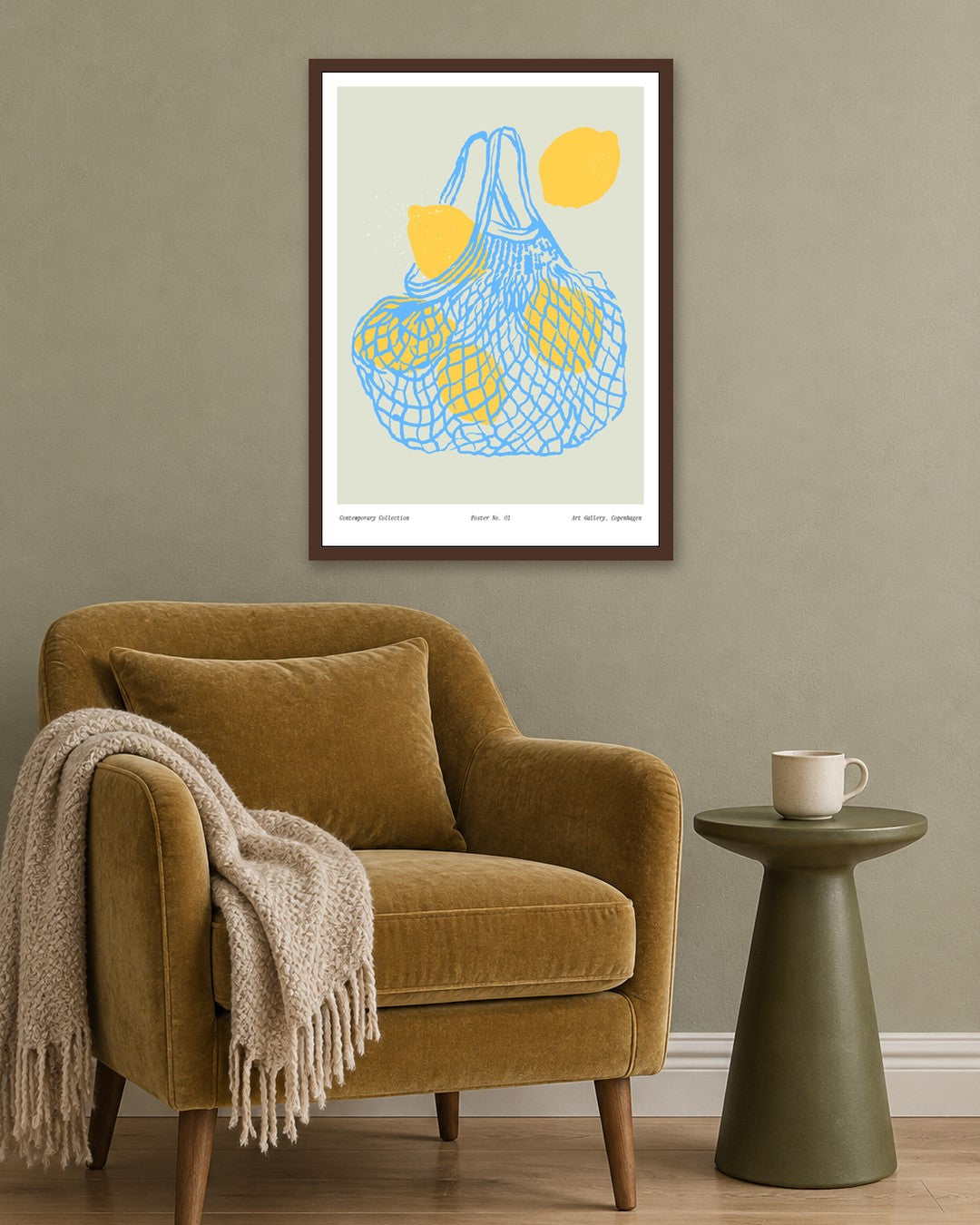 SENT Studio - Cravings Poster No. 1 - dark oak frame in a room