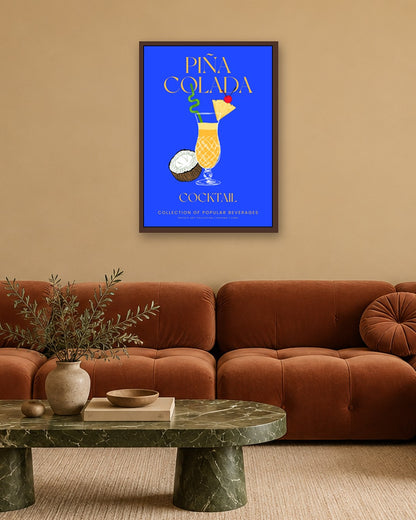 SENT Studio - Cocktail Poster No. 2 - dark oak frame in a room