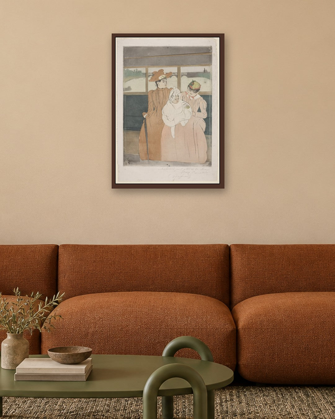 Mary Cassatt - In the Omnibus - dark oak frame in a room