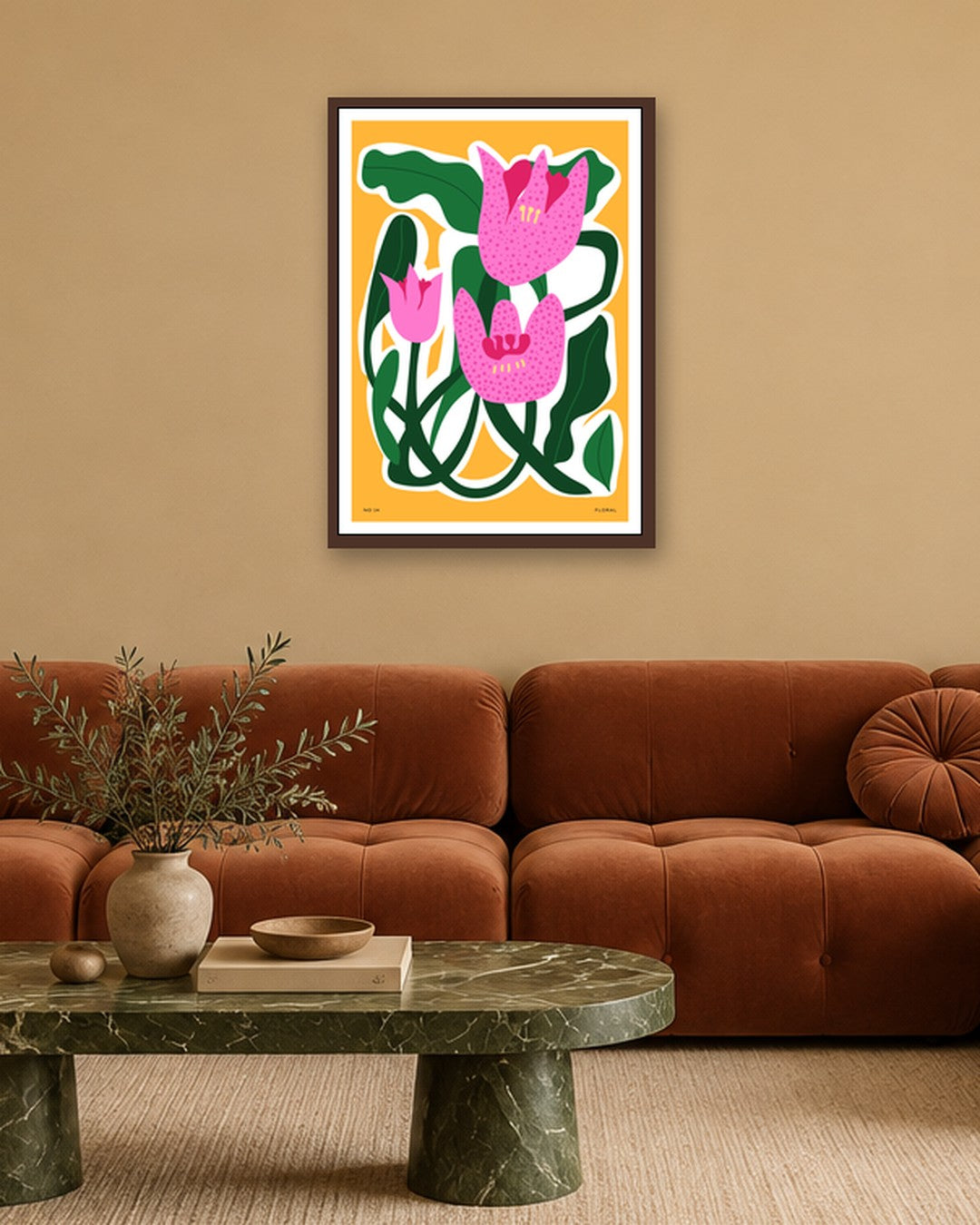 SENT Studio - Aesthetic Poster No. 14 - dark oak frame in a room