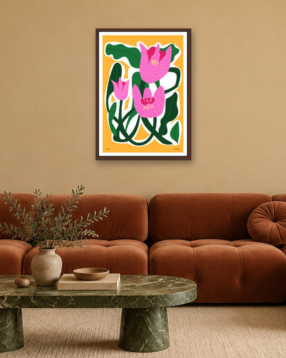 SENT Studio - Aesthetic Poster No. 14 - dark oak frame in a room