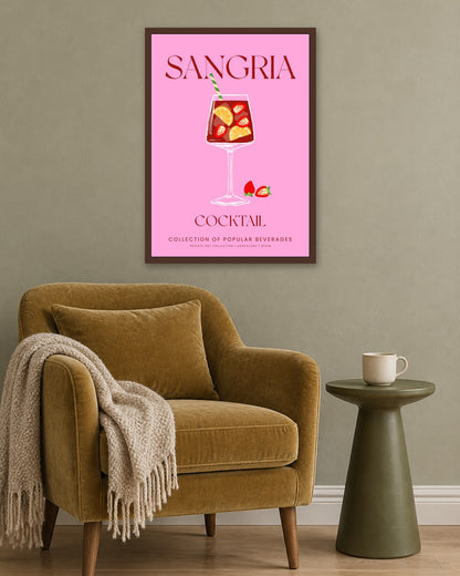 SENT Studio - Cocktail Poster No. 25 - dark oak frame in a room