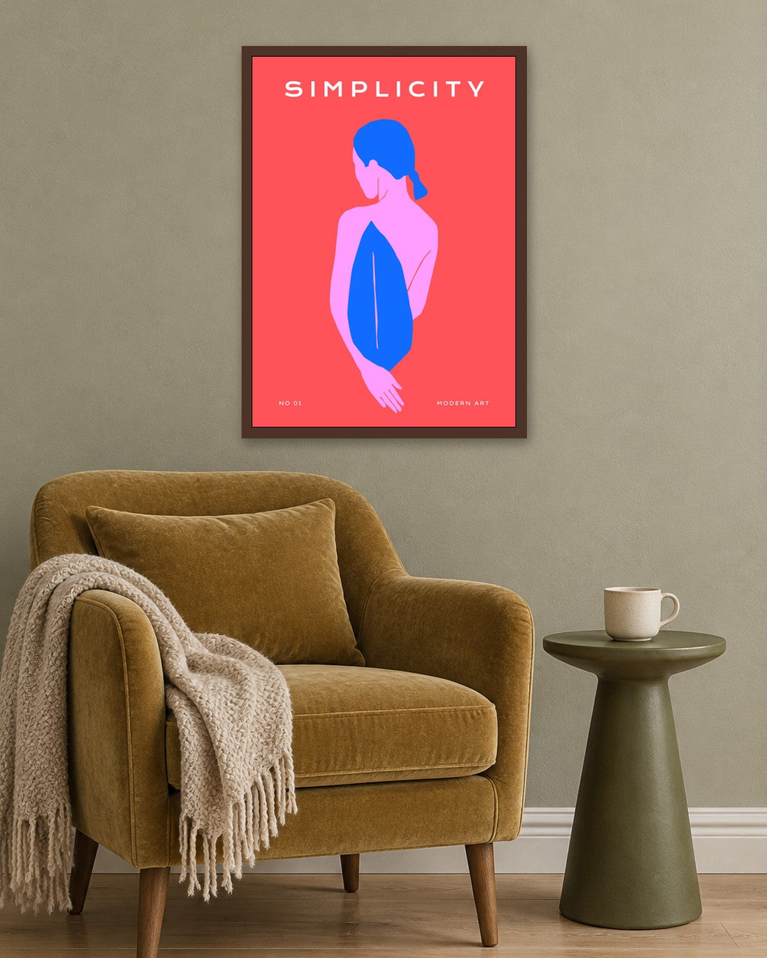 SENT Studio - Abstract Poster No. 23 - dark oak frame in a room