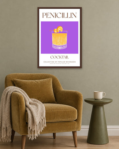 SENT Studio - Cocktail Poster No. 35 - dark oak frame in a room