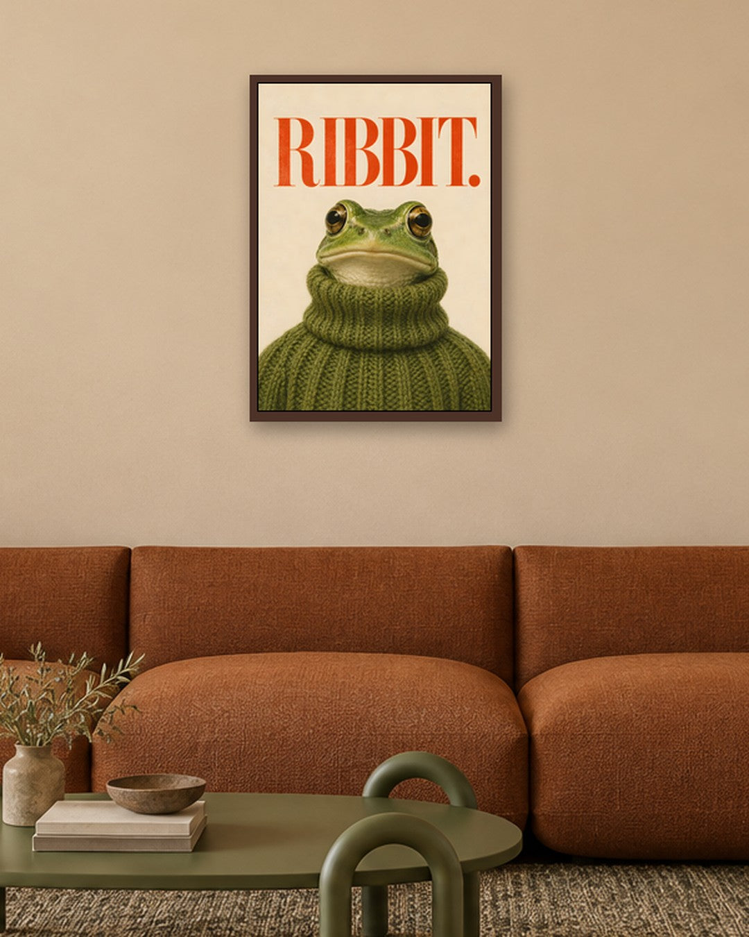 Paige Hilton - Ribbit - dark oak frame in a room