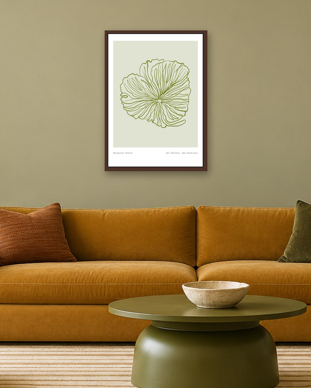 SENT Studio - Blooming Flowers Poster No. 50 - dark oak frame in a room