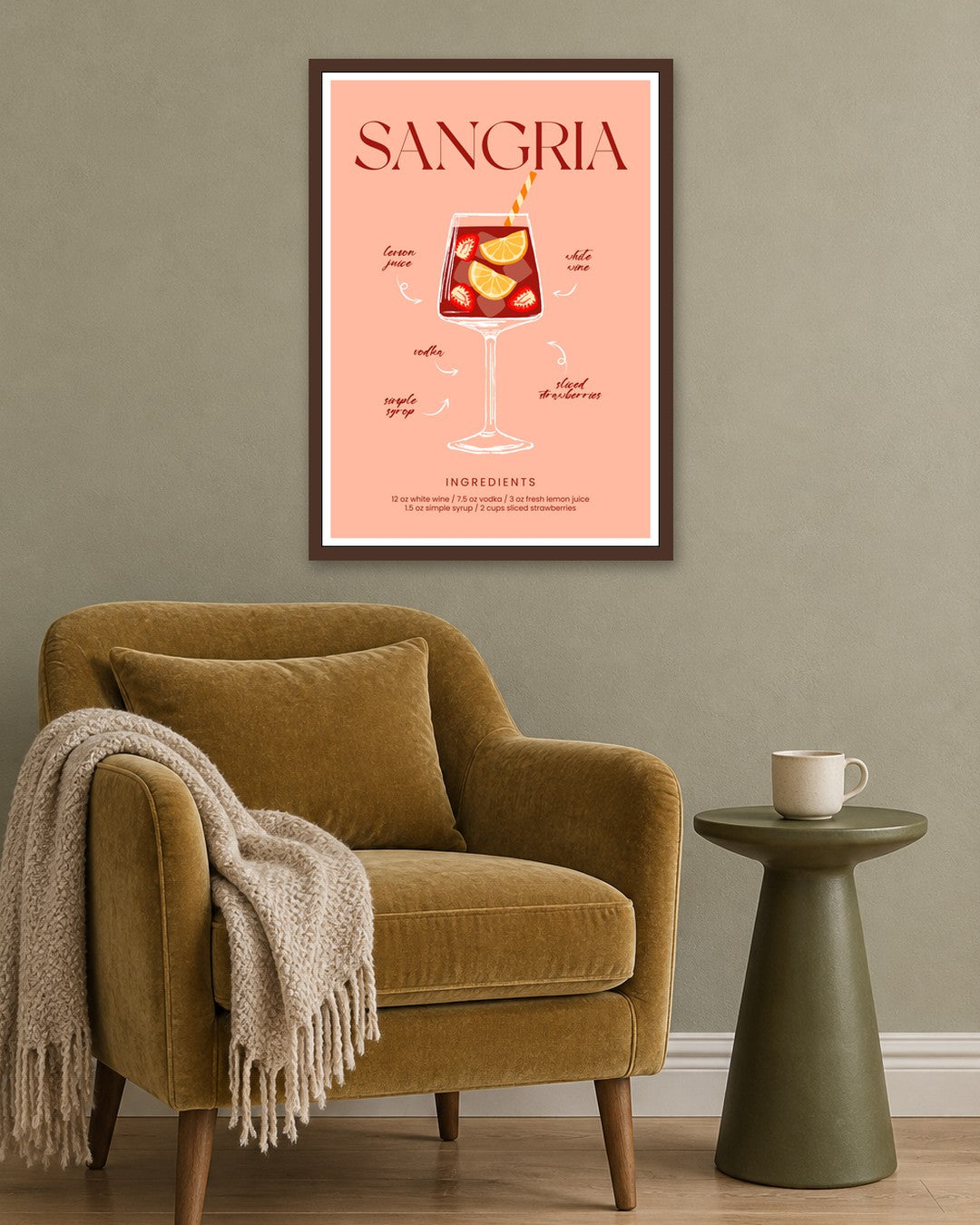 SENT Studio - Cocktail Poster No. 42 - dark oak frame in a room